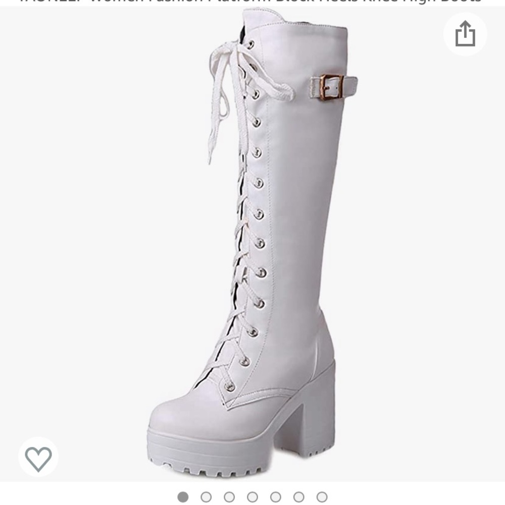 White platform boots